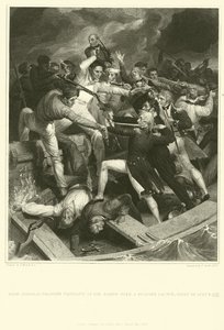Rear Admiral Nelsons conflict in his barge with a Spanish launch  by Richard Westall